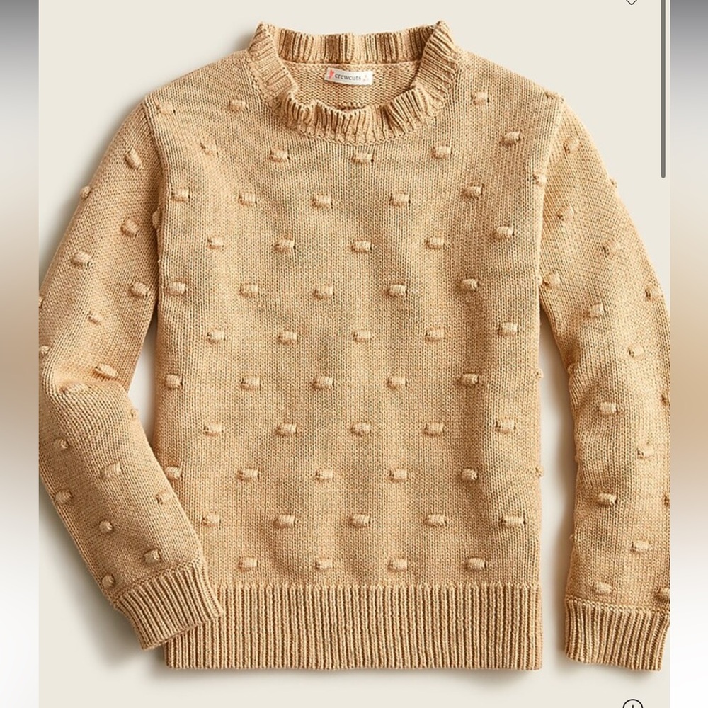 J.Crew Crewcuts Girls' ruffleneck bauble cotton sweater